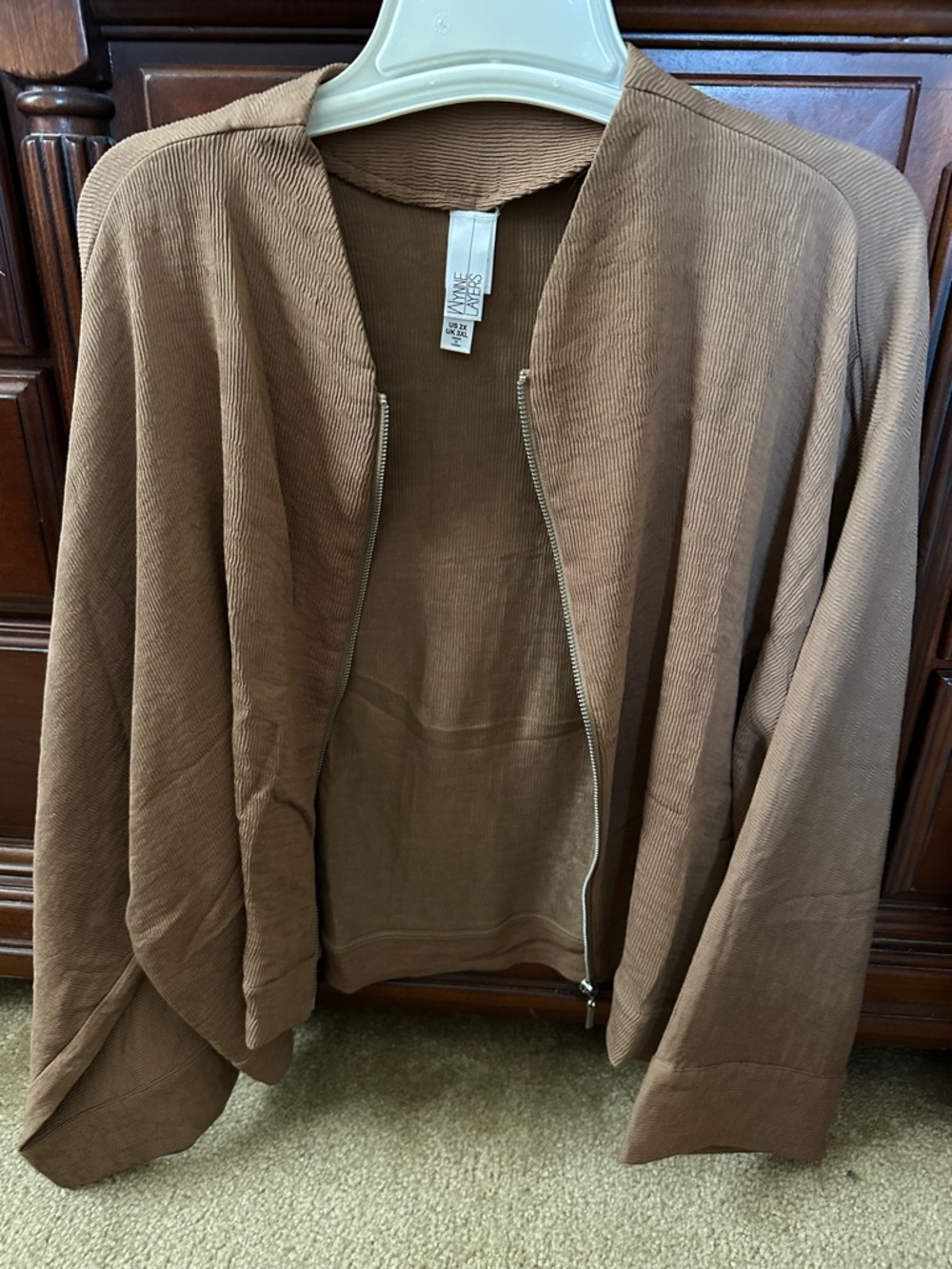 Women’s Brown Open-Front Bomber Jacket by Zara